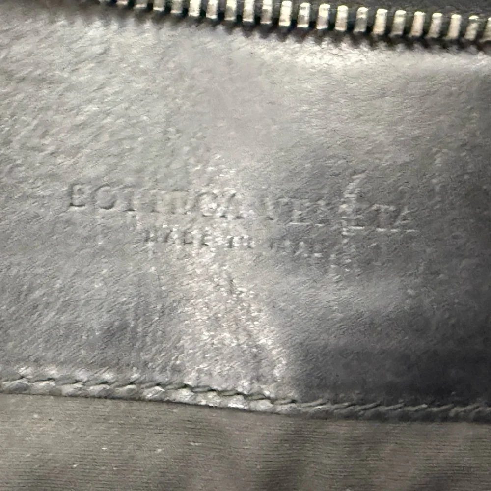 Bottega Veneta Dark Grey Intrecciato Leather Laptop Briefcase